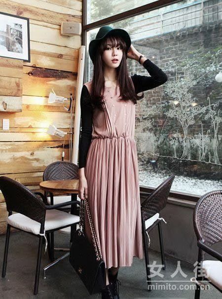 韩国时尚达人 早春裙装示范